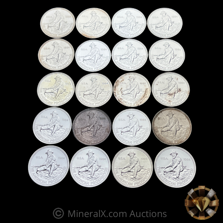 x20 Engelhard Prospector 1oz Vintage Silver Coins (20oz total of misc dates)