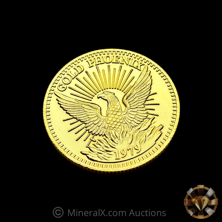 Complete Vintage 1979 Phoenix Gold Set (1oz,1/2oz,1/4oz,1/8oz) [1.87toz pure gold] w/ Rare Original Capital Plastics Display