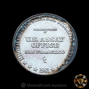 1981 US Assay Office of San Francisco 1oz Toner Vintage Silver Trade Unit Coin