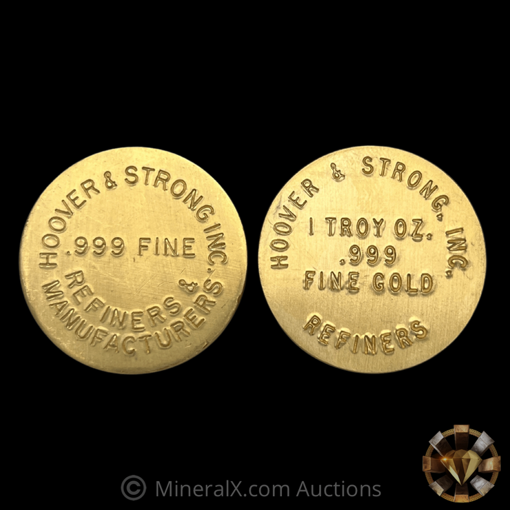 Both Varieties of Hoover & Strong 1oz Vintage Gold Coins (2oz total)
