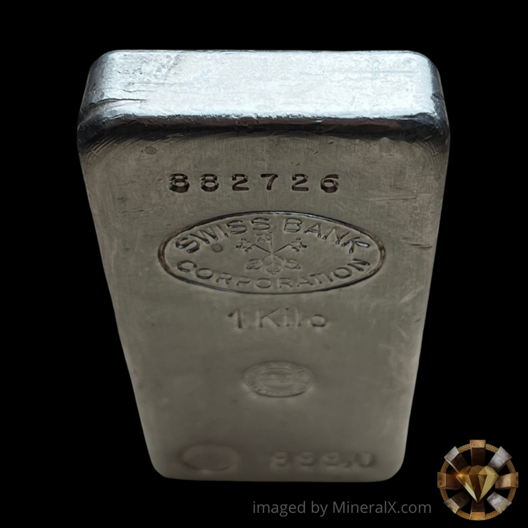Swiss Bank Corporation / CMP Engelhard Vintage Poured Silver Kilo Bar