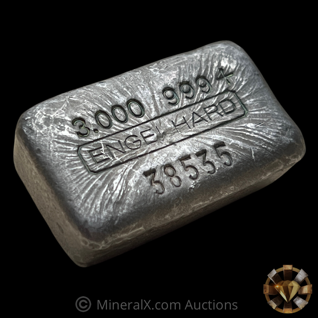 Unique Pair of 3oz Vintage Engelhard Silver Bars – MineralX