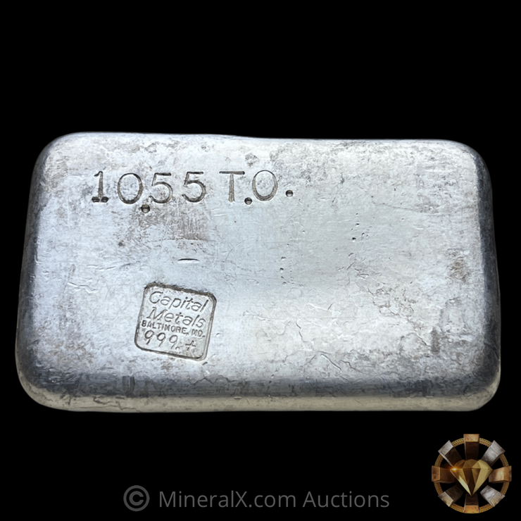 Capital Metals Baltimore MD 10.55oz Vintage Poured Silver Bar
