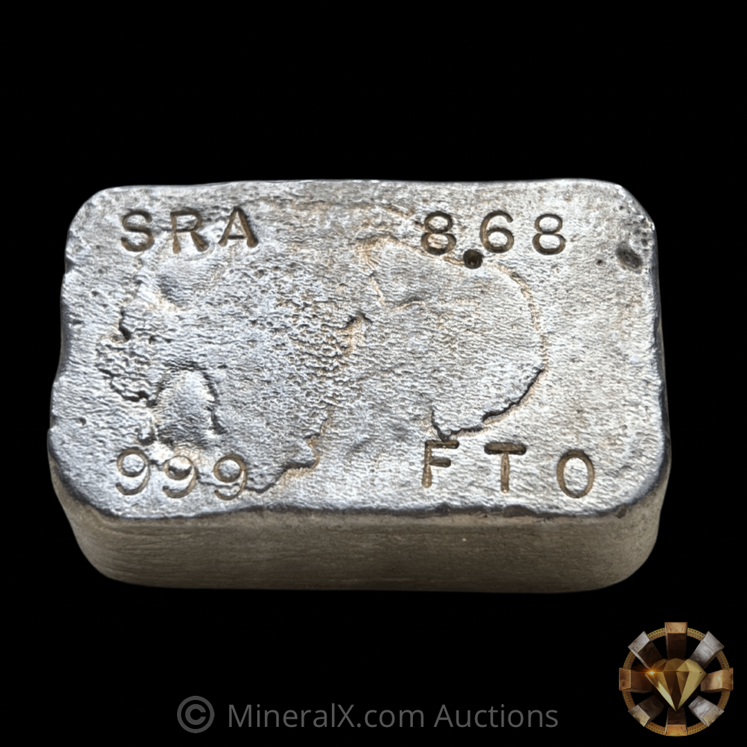 SRA 8.68oz Vintage Poured Silver Bar – MineralX SRA 8.68oz Vintage Poured Silver Bar – MineralX