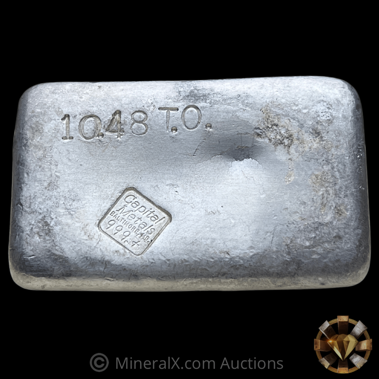 Capital Metals Baltimore MD 10.48oz Vintage Poured Silver Bar