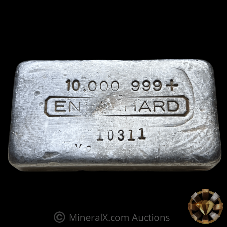 Engelhard 10oz “X8 Prefix” Vintage Poured Silver Bar