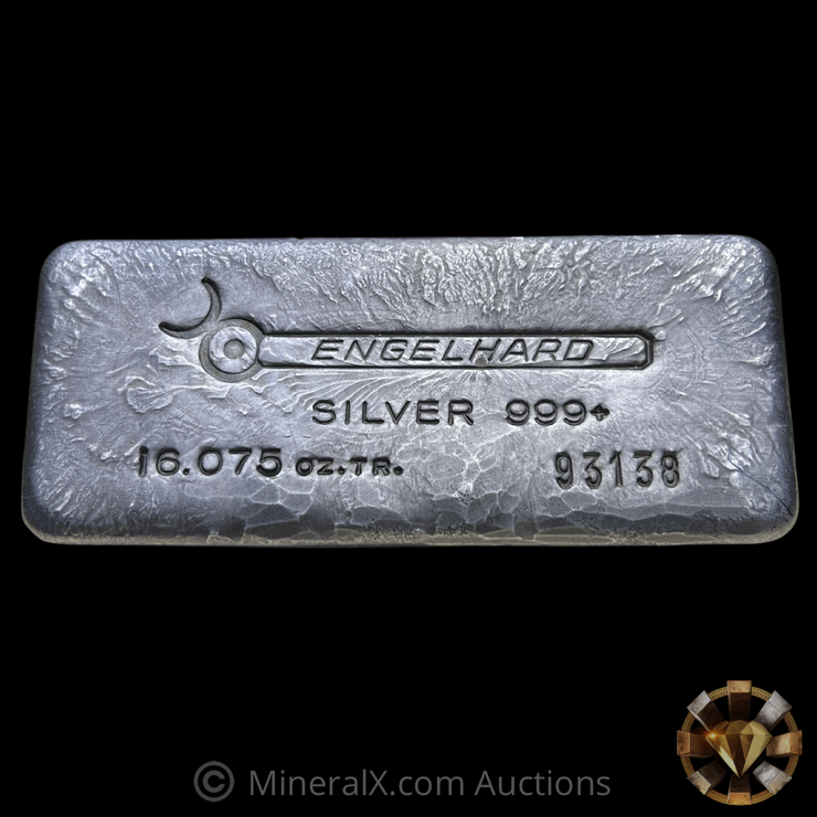 Engelhard 16.075 oz 1/2 Kilo Vintage Poured Silver Bar