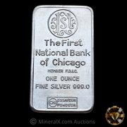 The First National Bank of Chicago 1oz Vintage Silver Art Bar