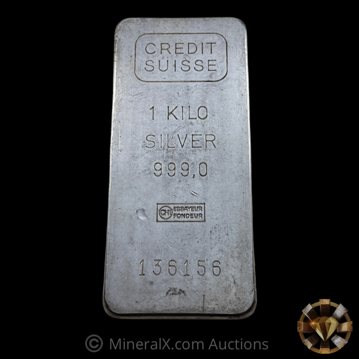 Credit Suisse Kilo Vintage Silver Bar