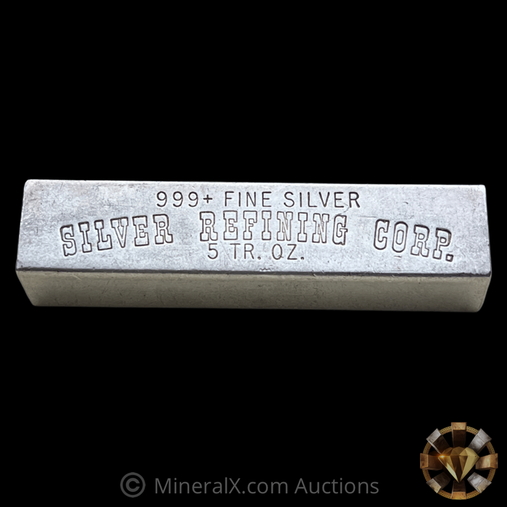 Silver Refining Corp 5oz Vintage Silver Bar