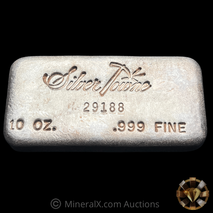 SilverTowne 10oz Vintage Poured Silver Bar