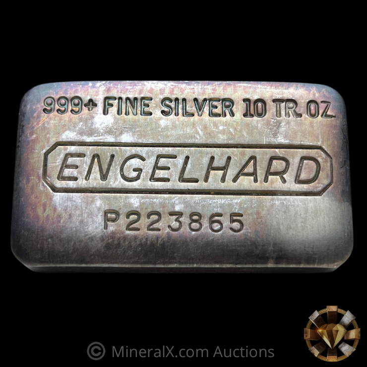Engelhard P Loaf 10oz Vintage Silver Bar