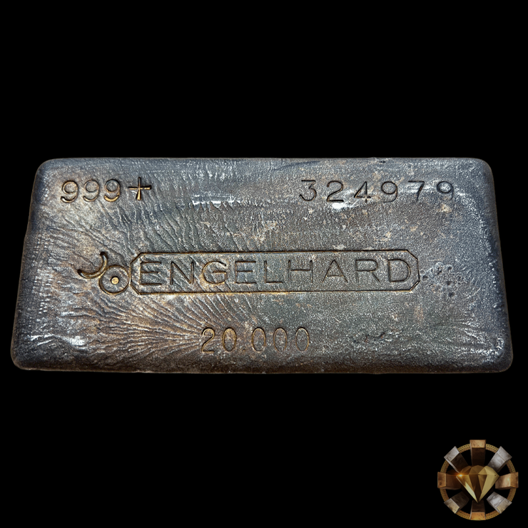 Vintage Engelhard 20oz “Linen Back” Silver Bar