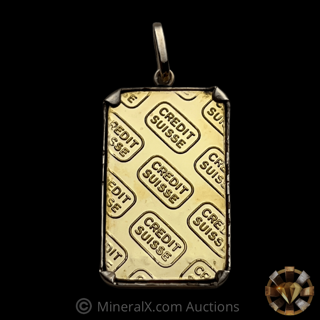1978 Credit Suisse Vintage 5g Gold Bar Pendant w/ Original Numbers