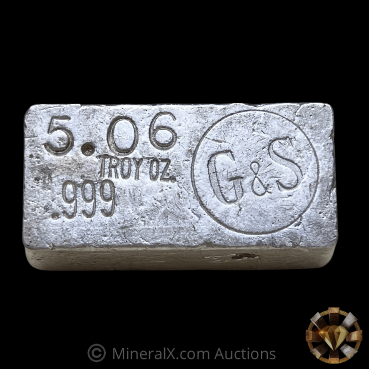 G&S 5.06oz Vintage Poured Silver Bar