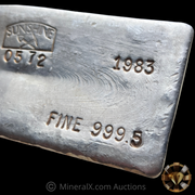 1983 Sunshine Mining 100oz Vintage Poured Silver Bar