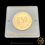 1980 Gold Standard Corporation “Denationalization of Money” Vintage 1/2oz Gold Coin w/Original Acrylic Case