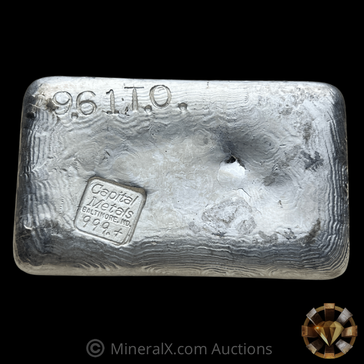 Capital Metals Baltimore MD 9.61oz Vintage Poured Silver Bar