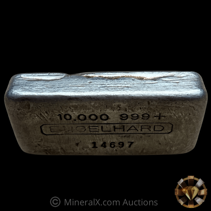 Engelhard 10oz Vintage Poured “5 Digit” Silver Bar