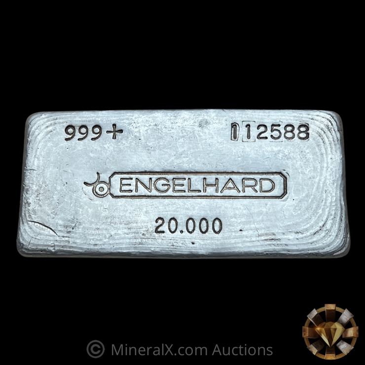 Engelhard 20oz Bull Logo Vintage Poured Silver Bar