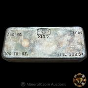 Vintage 1984 Sunshine Mining 100oz Poured Silver Bar