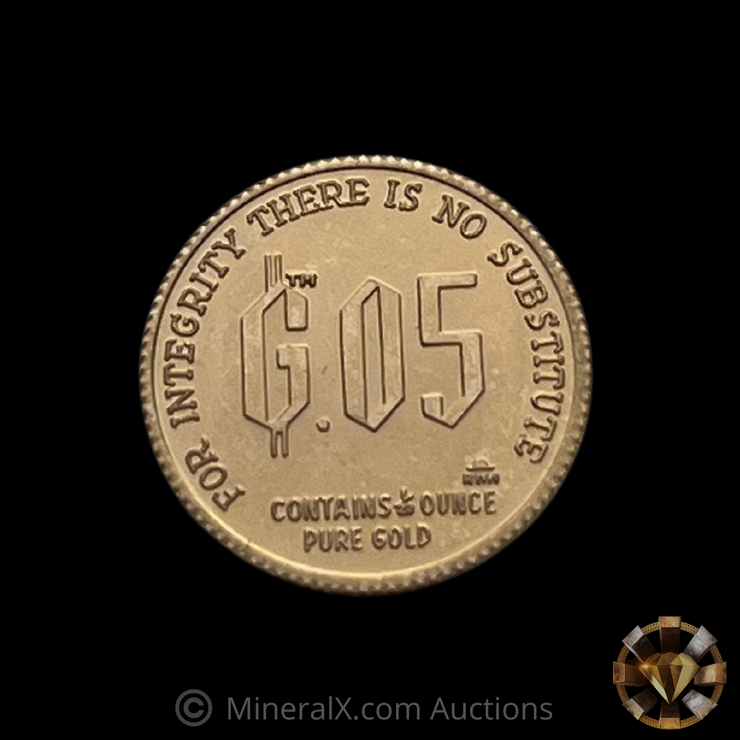 x5 1980 Nicholas L. Deak “Denationalization of Sound Money” Gold Standard Corporation 1/20oz Fractional Vintage Gold Coins (1/4oz of pure gold)