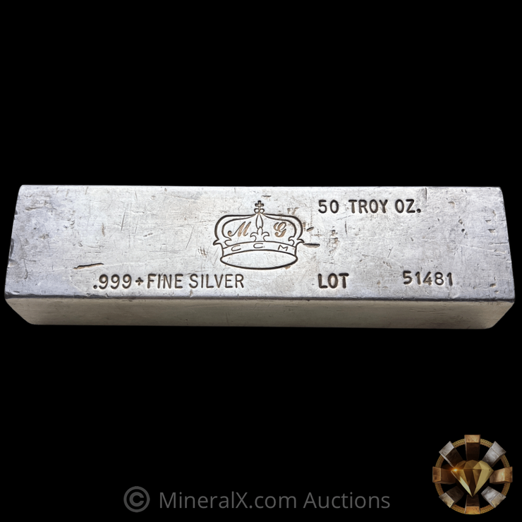 Crown Mint CCM 50oz Vintage Extruded Silver Bar