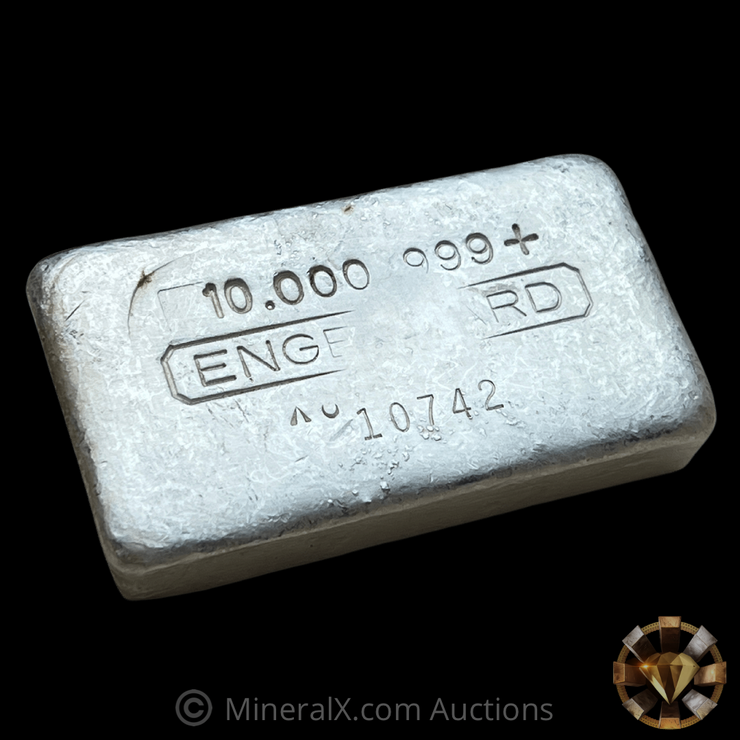 Engelhard 10oz “X8 prefix” Vintage Poured Silver Bar