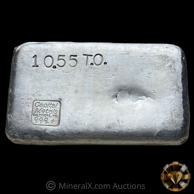 Capital Metals Baltimore MD 10.55oz Vintage Poured Silver Bar