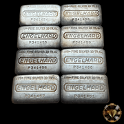 x8 Sequential Vintage 10oz Engelhard Silver Bars