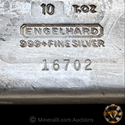 Engelhard 10oz “T.OZ” Double Strike Vintage Poured Silver Bar