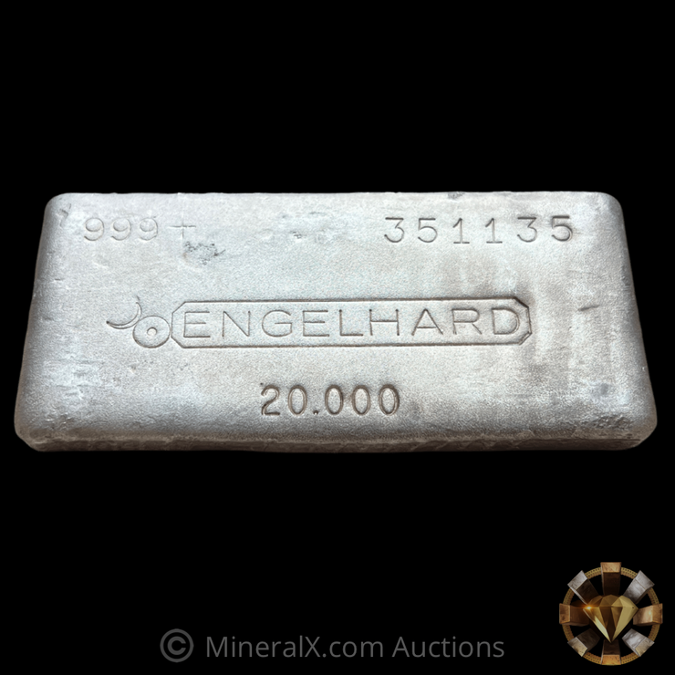 Engelhard Vintage Poured 20oz “Linen-Back” Silver Bar