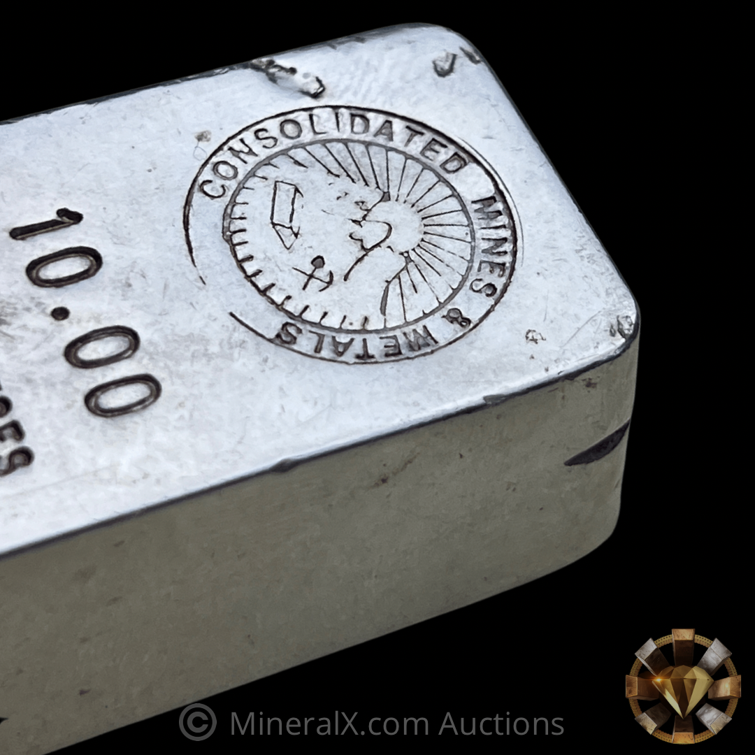 Consolidated Mines & Metals 10oz Vintage Poured Silver Bar – MineralX