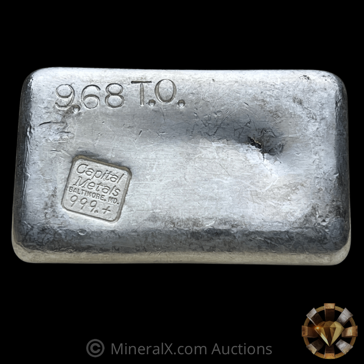 Capital Metals Baltimore MD 9.68oz Vintage Poured Silver Bar