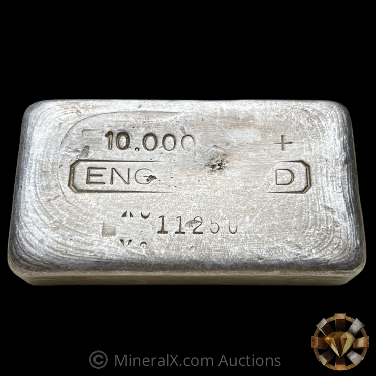 Engelhard 10oz “Double X8” Prefix Vintage Poured Silver Bar