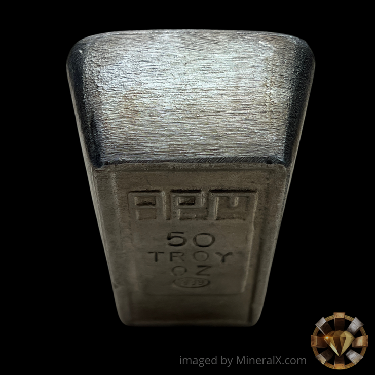 Unique APM Vintage 50oz Silver Bar MineralX